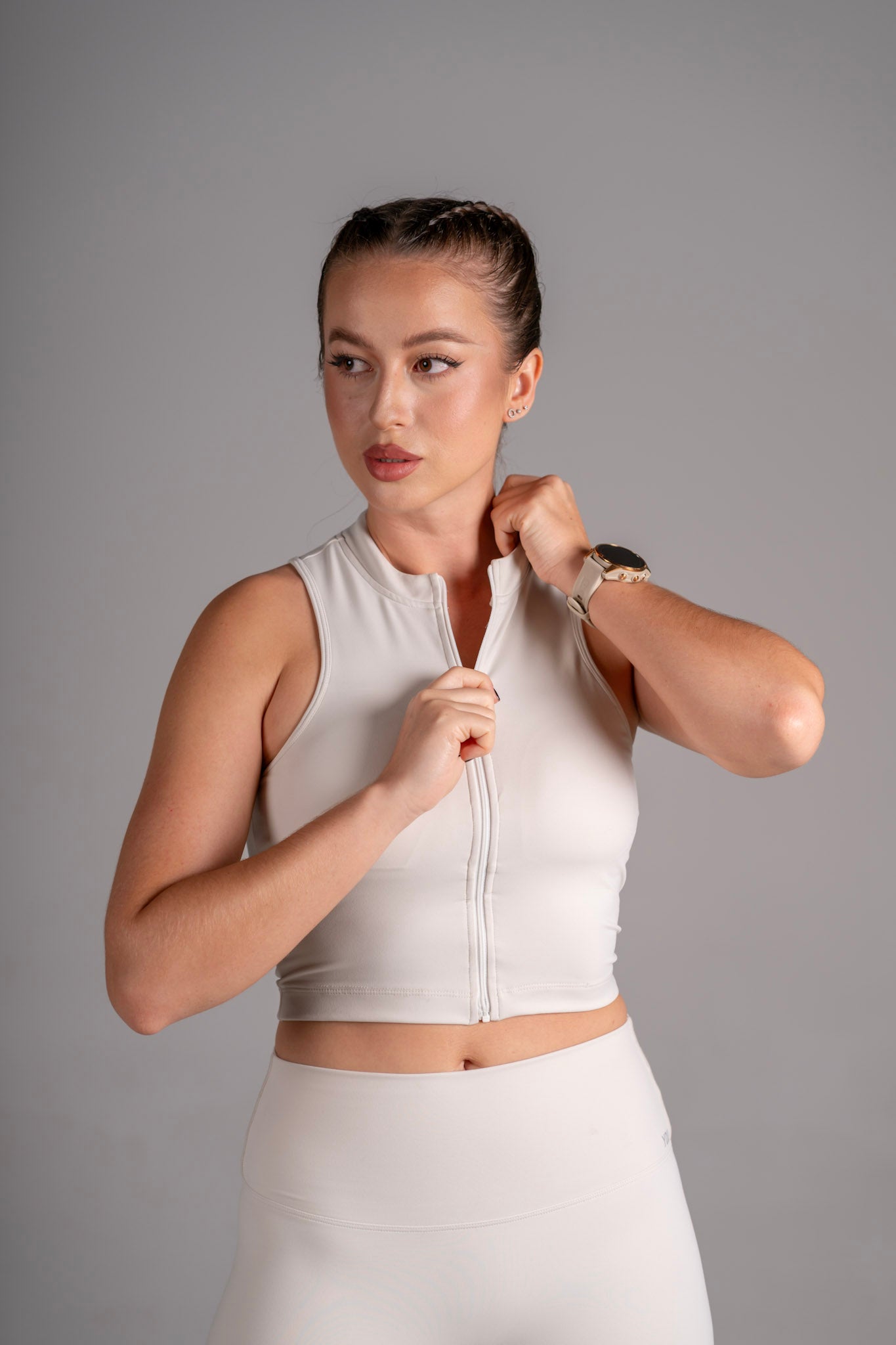 ATHLETE ZIPPER CROP